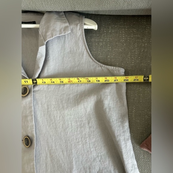 For Cynthia Gray Linen Lagenlook Boho  Asymmetrical Hem Minimalistic Dress L - Picture 10 of 11